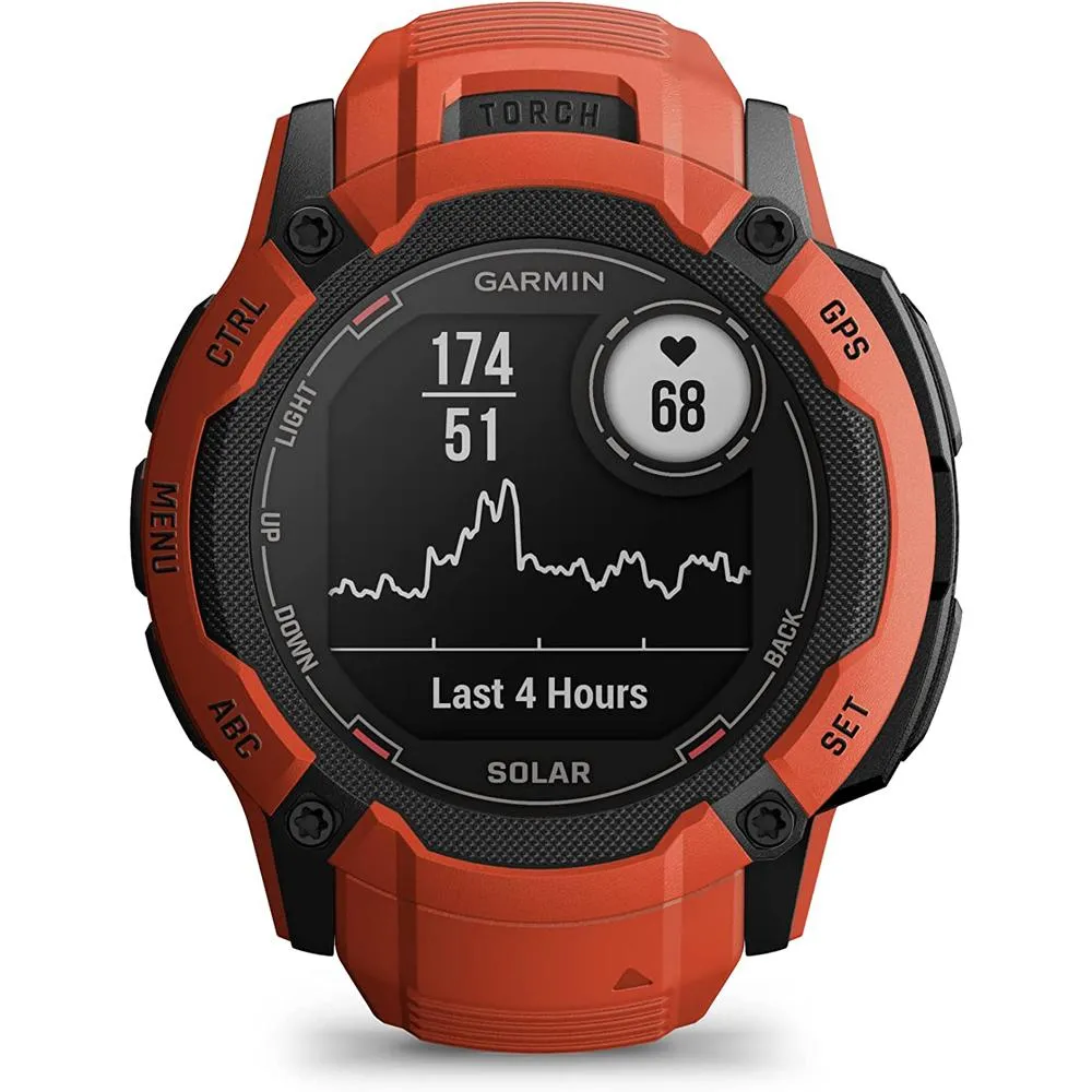Garmin Instinct 2X Solar Rugged GPS Smartwatch Flame Red with 2 Year Warranty