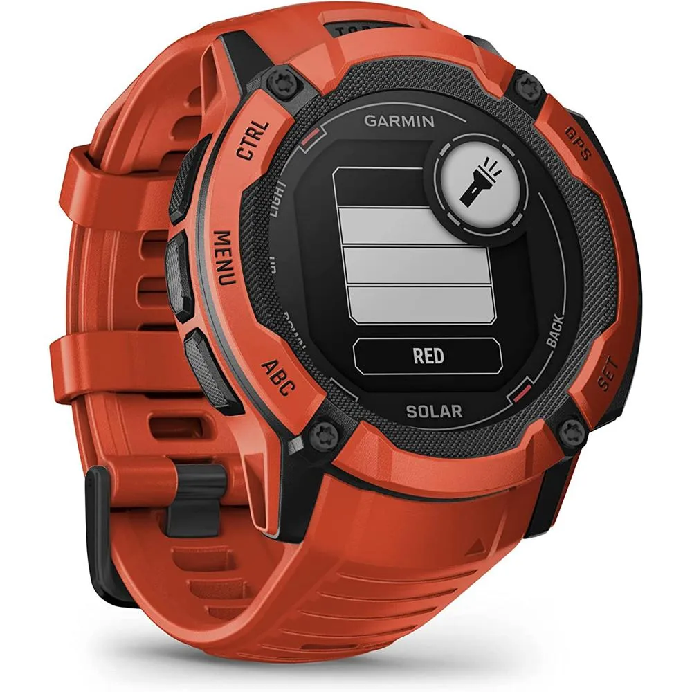 Garmin Instinct 2X Solar Rugged GPS Smartwatch Flame Red with 2 Year Warranty