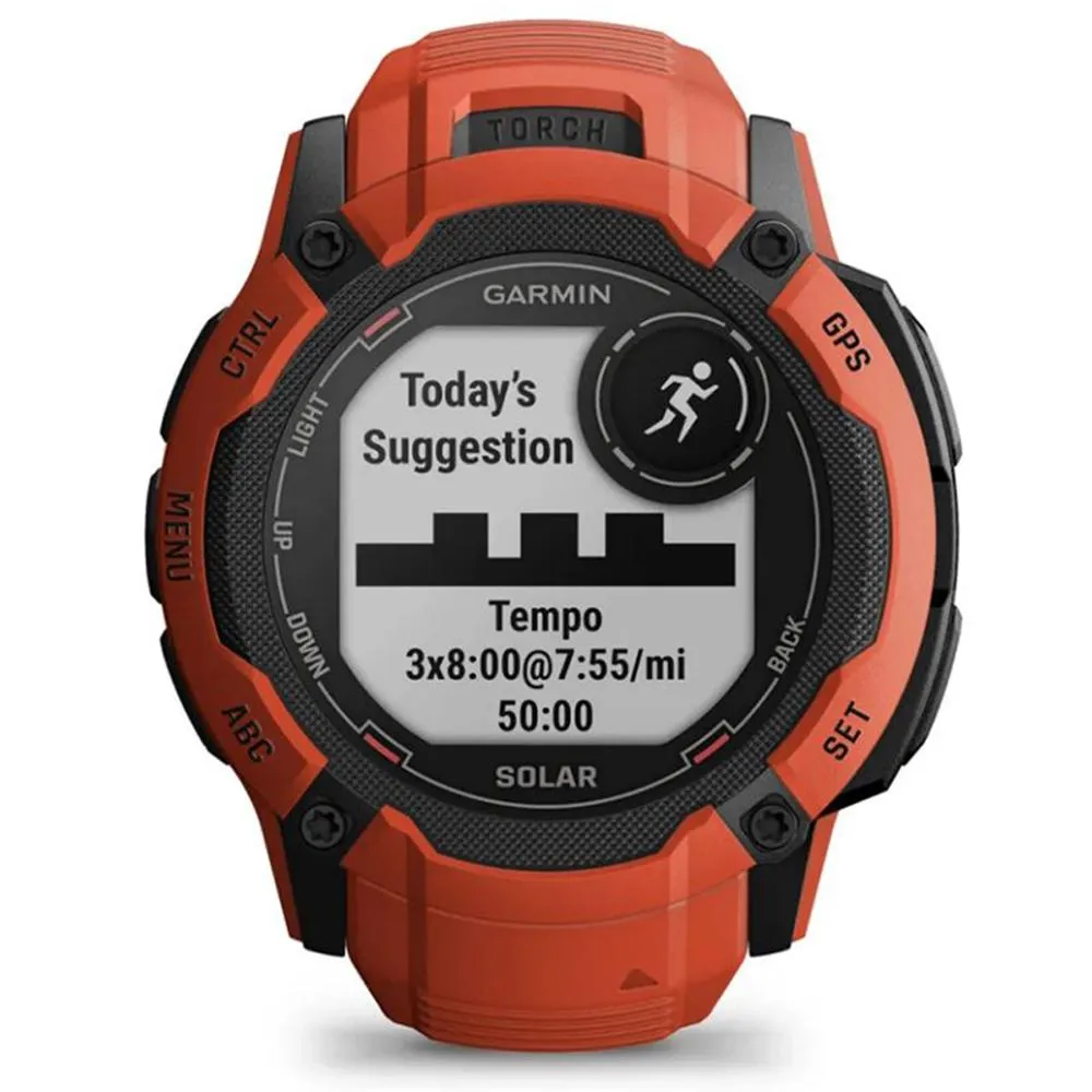 Garmin Instinct 2X Solar Rugged GPS Smartwatch Flame Red with 2 Year Warranty