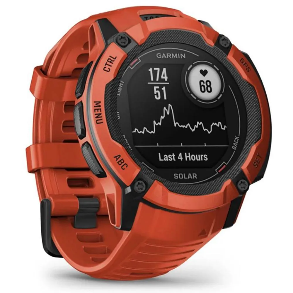 Garmin Instinct 2X Solar Rugged GPS Smartwatch Flame Red with 2 Year Warranty