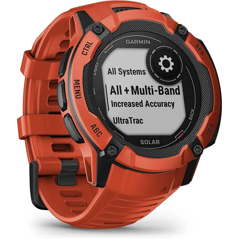 Garmin Instinct 2X Solar Rugged GPS Smartwatch Flame Red with 2 Year Warranty