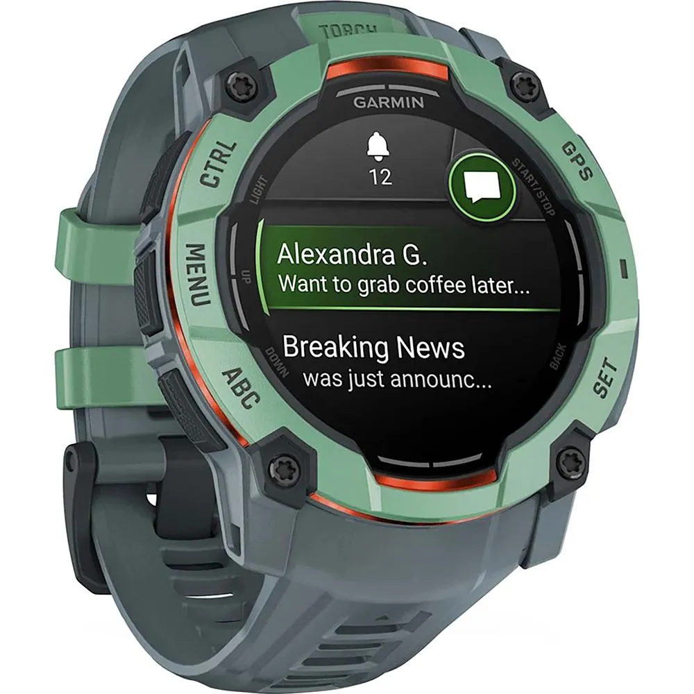 Garmin Instinct 3 - 50 mm GPS Smartwatch, AMOLED   Charging Dock   Protector Bundle