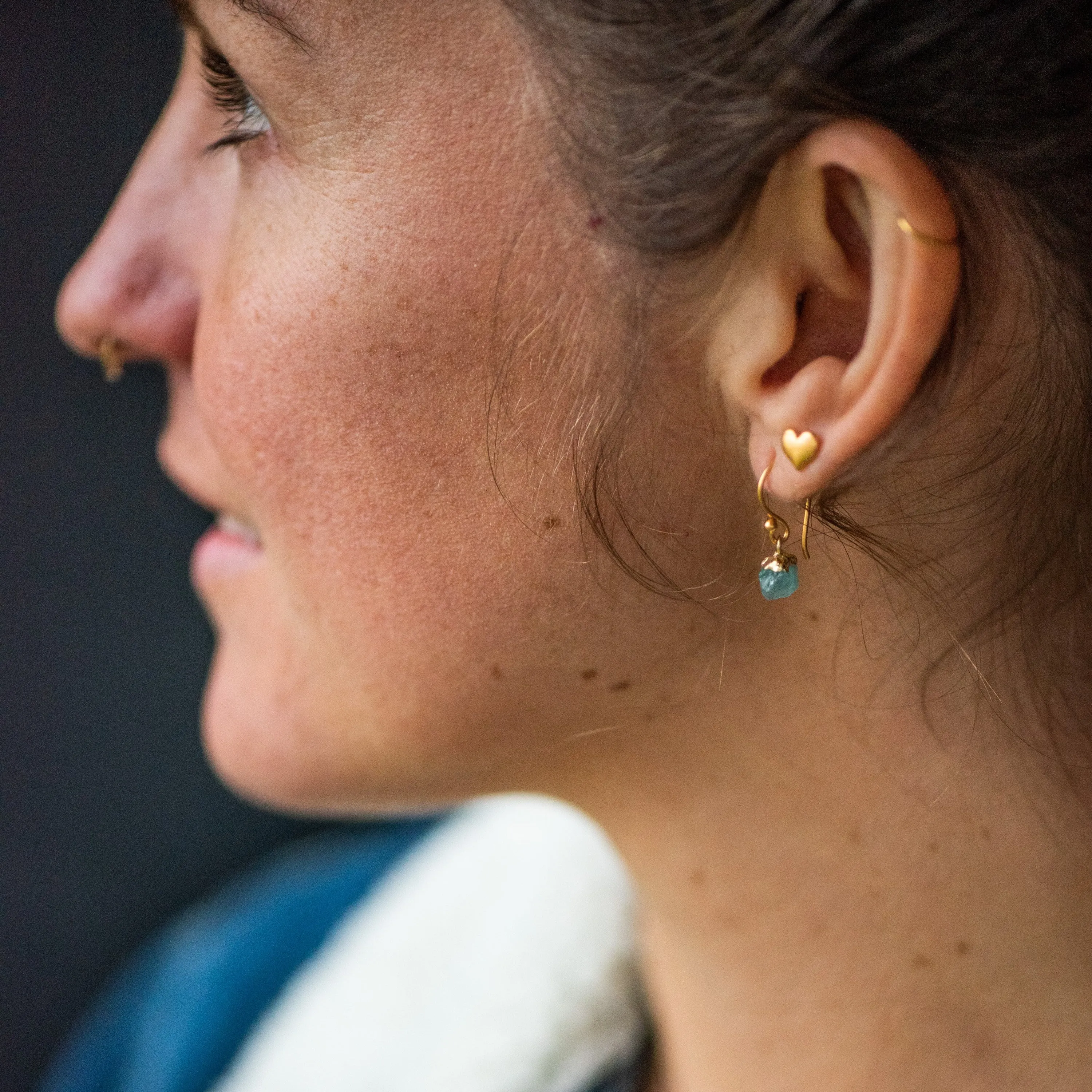 Gemstone Nugget Earrings - Apatite