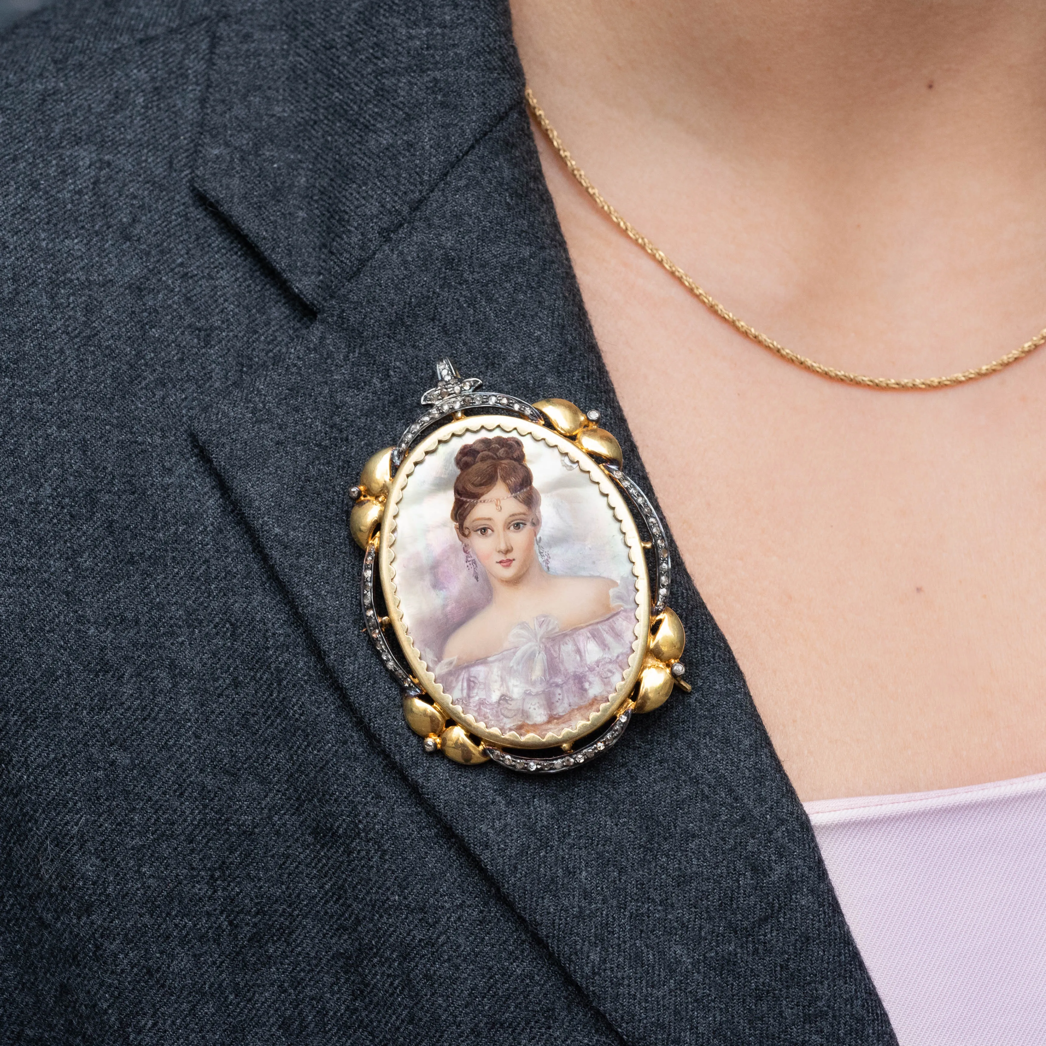 Georgian Revival Portrait Miniature c1930