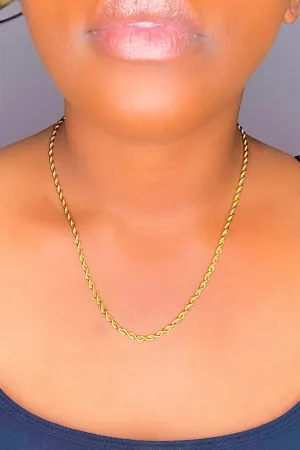 Gold Rope Chain Necklace - Unisex Statement Jewelry with Lifetime Warranty