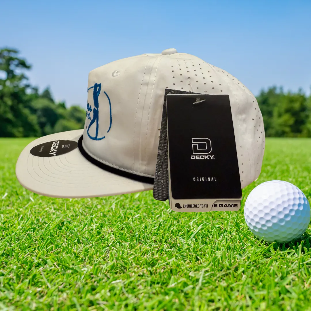 Golf Hat 5 Panel High Profile Relaxed Perforated Performance Rope Hat