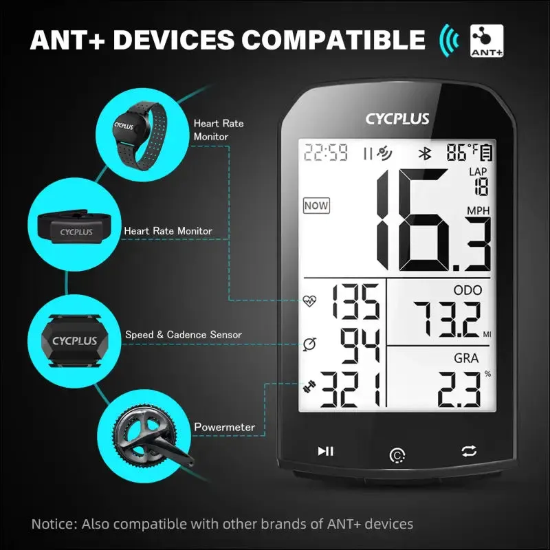 Gps bike computer - cycplus m1 wireless speedometer odometer waterproof bluetooth5.0