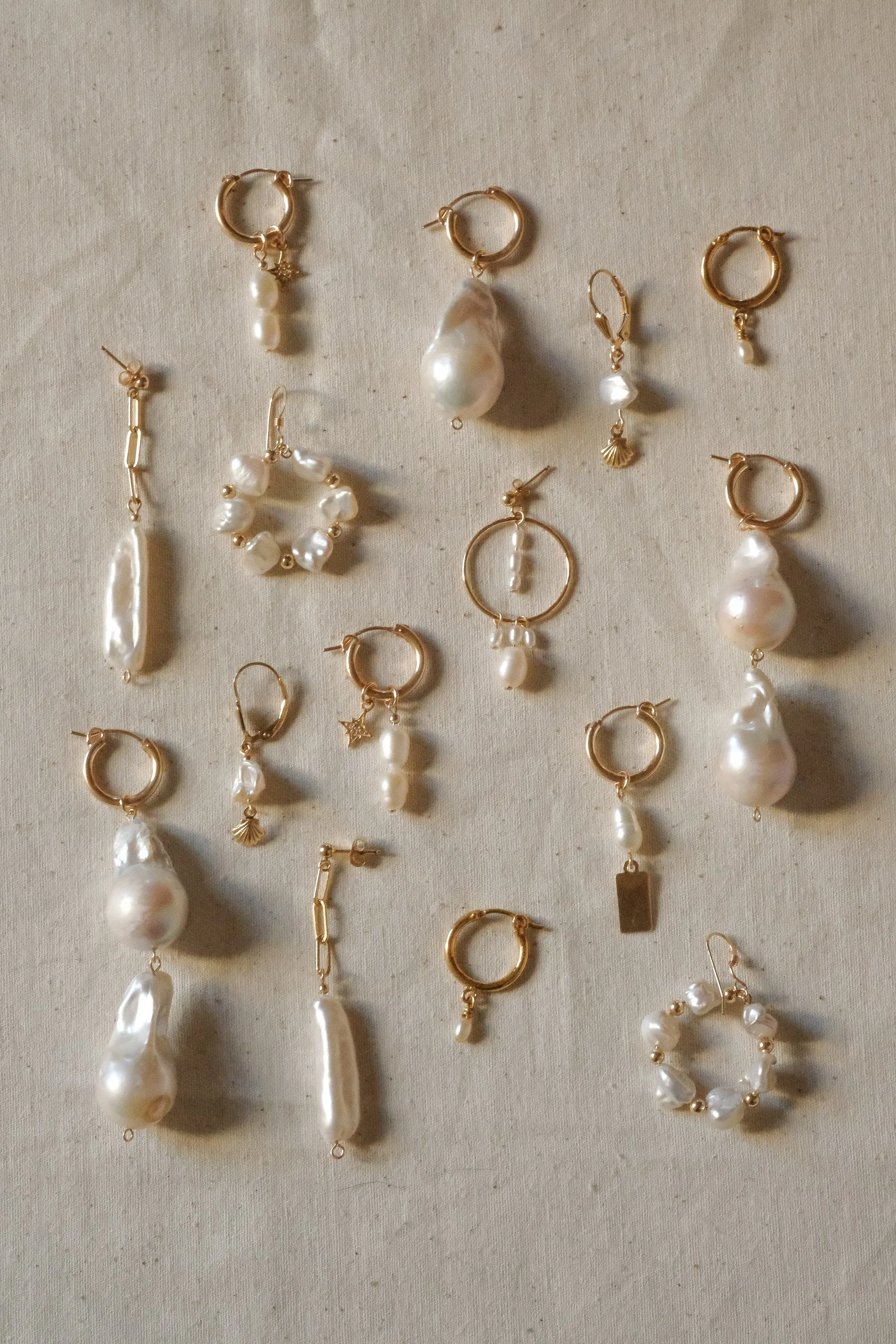 Hailey Double Pearl Starburst Hoops