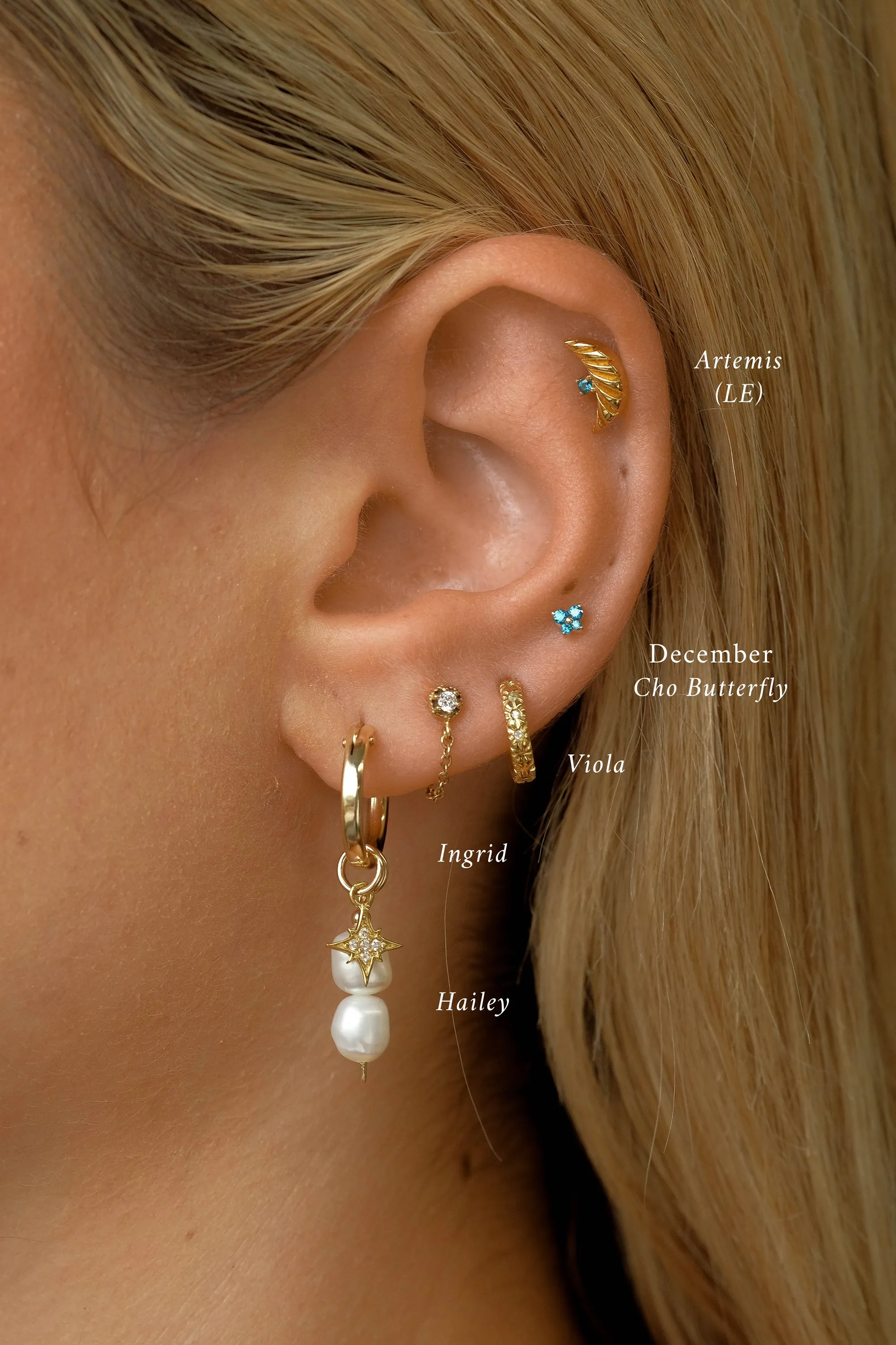 Hailey Double Pearl Starburst Hoops
