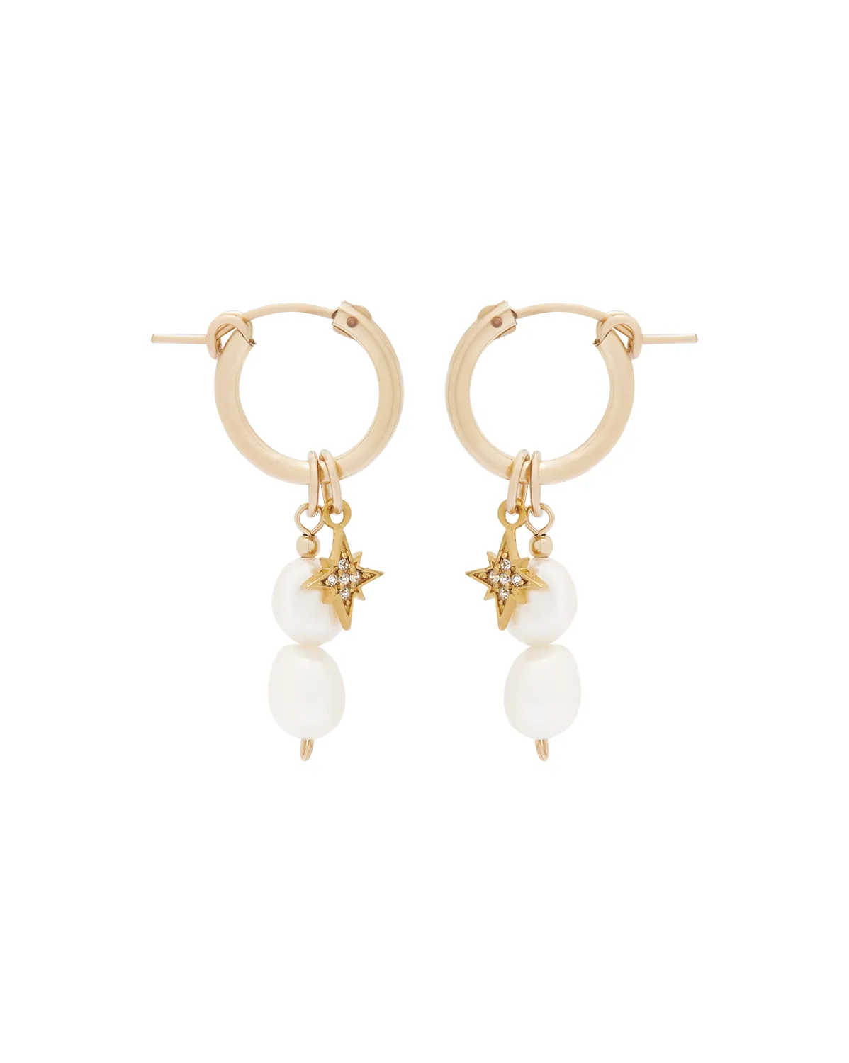 Hailey Double Pearl Starburst Hoops