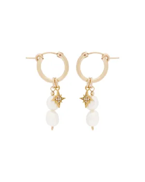 Hailey Double Pearl Starburst Hoops