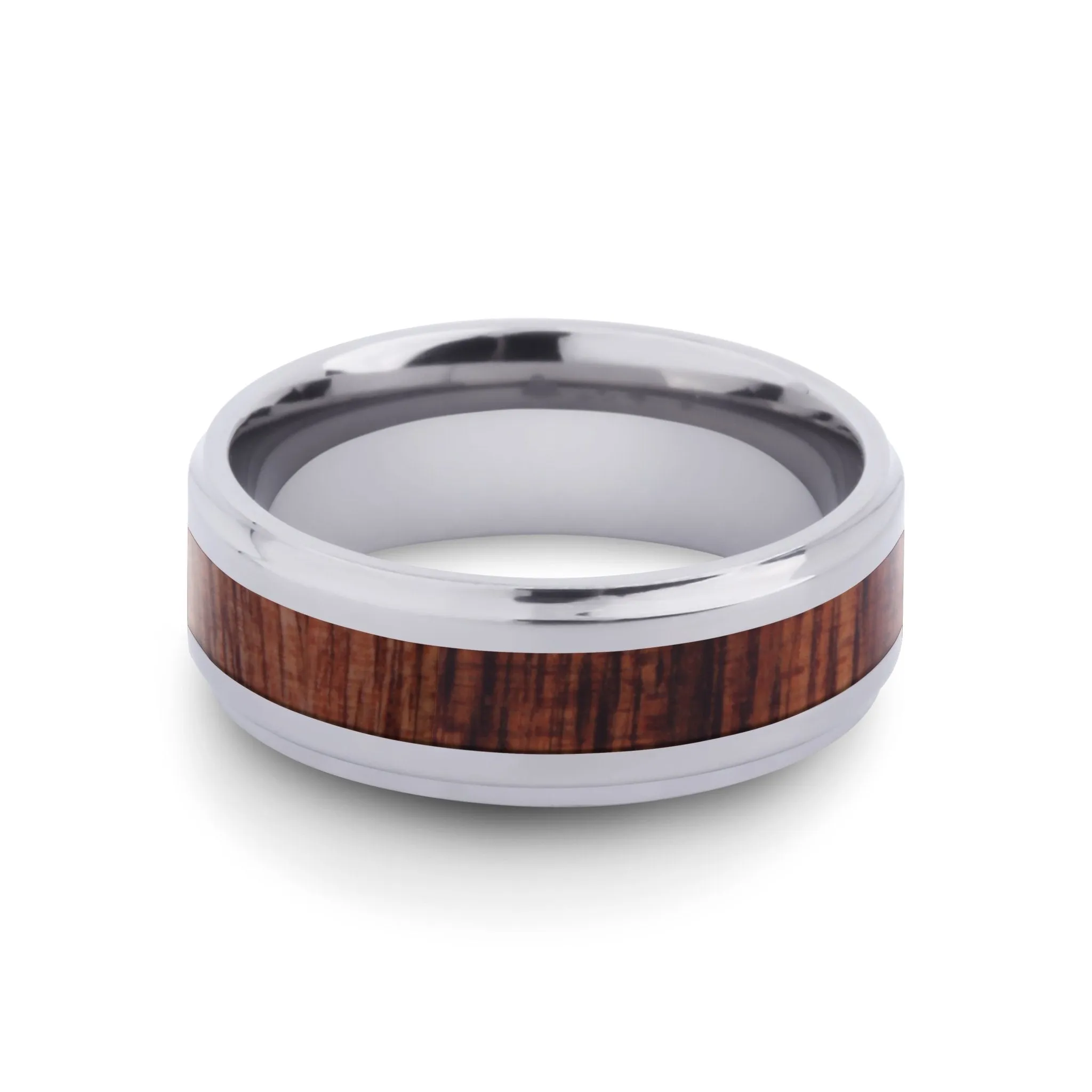 Hawaiian Koa Wood Titanium Ring - Cove