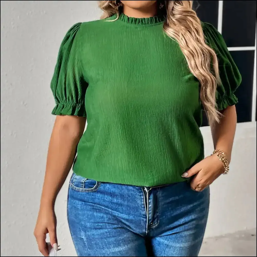 Honey Plus Size Flounce Sleeve Blouse