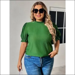 Honey Plus Size Flounce Sleeve Blouse