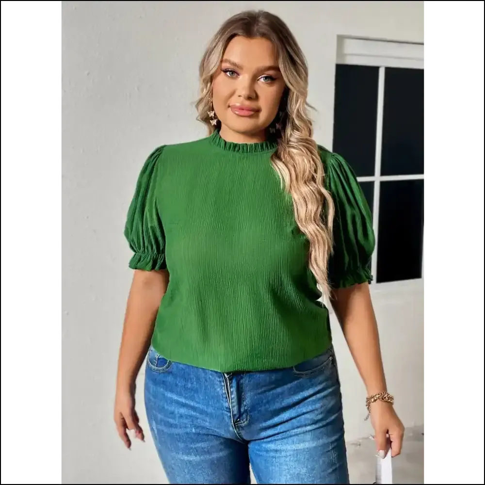 Honey Plus Size Flounce Sleeve Blouse