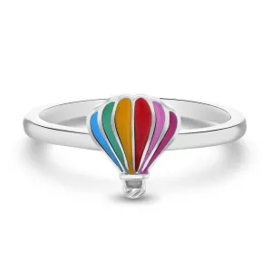 Hot Air Balloon Size 3-5 Baby / Toddler / Kids Ring Enamel - Sterling Silver
