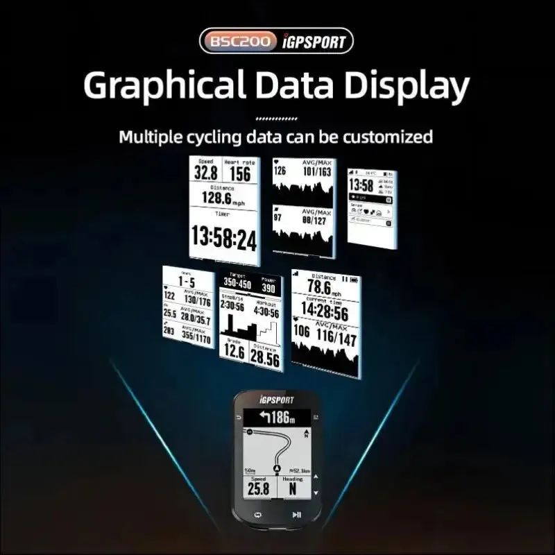 Igpsport bsc200 gps bicycle computer - wireless speedometer & route navigation