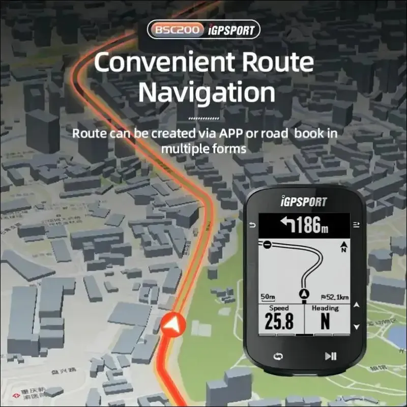 Igpsport bsc200 gps bicycle computer - wireless speedometer & route navigation