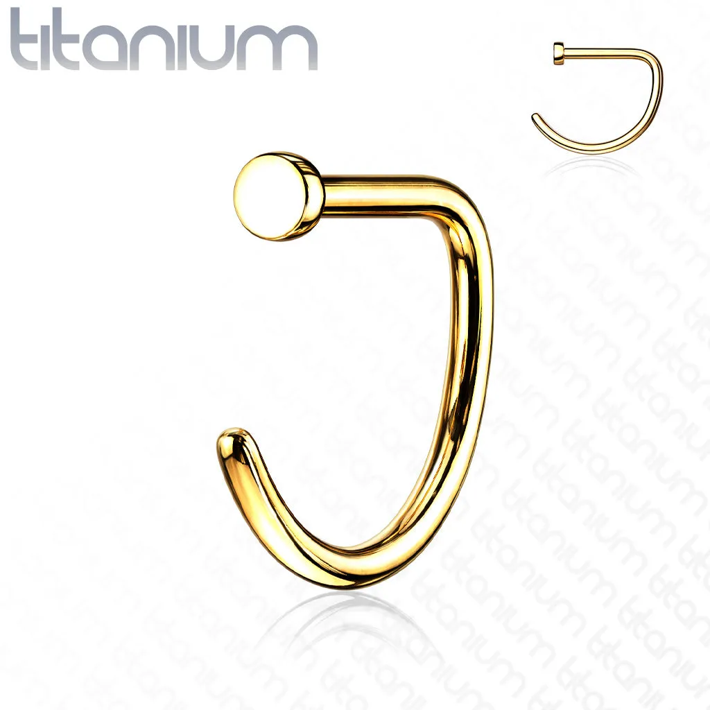 Implant Grade Titanium D Shape Flat End Nose Hoop Rings
