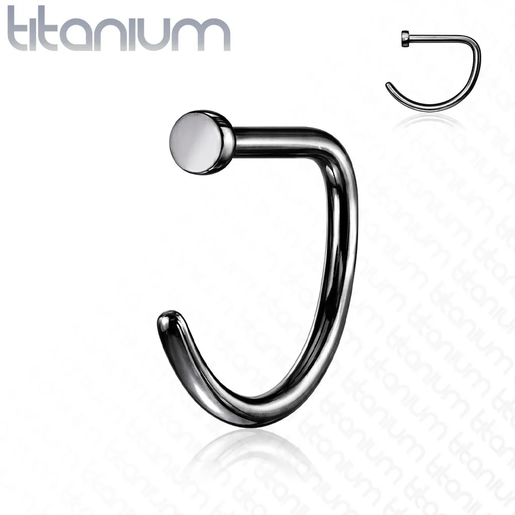 Implant Grade Titanium D Shape Flat End Nose Hoop Rings