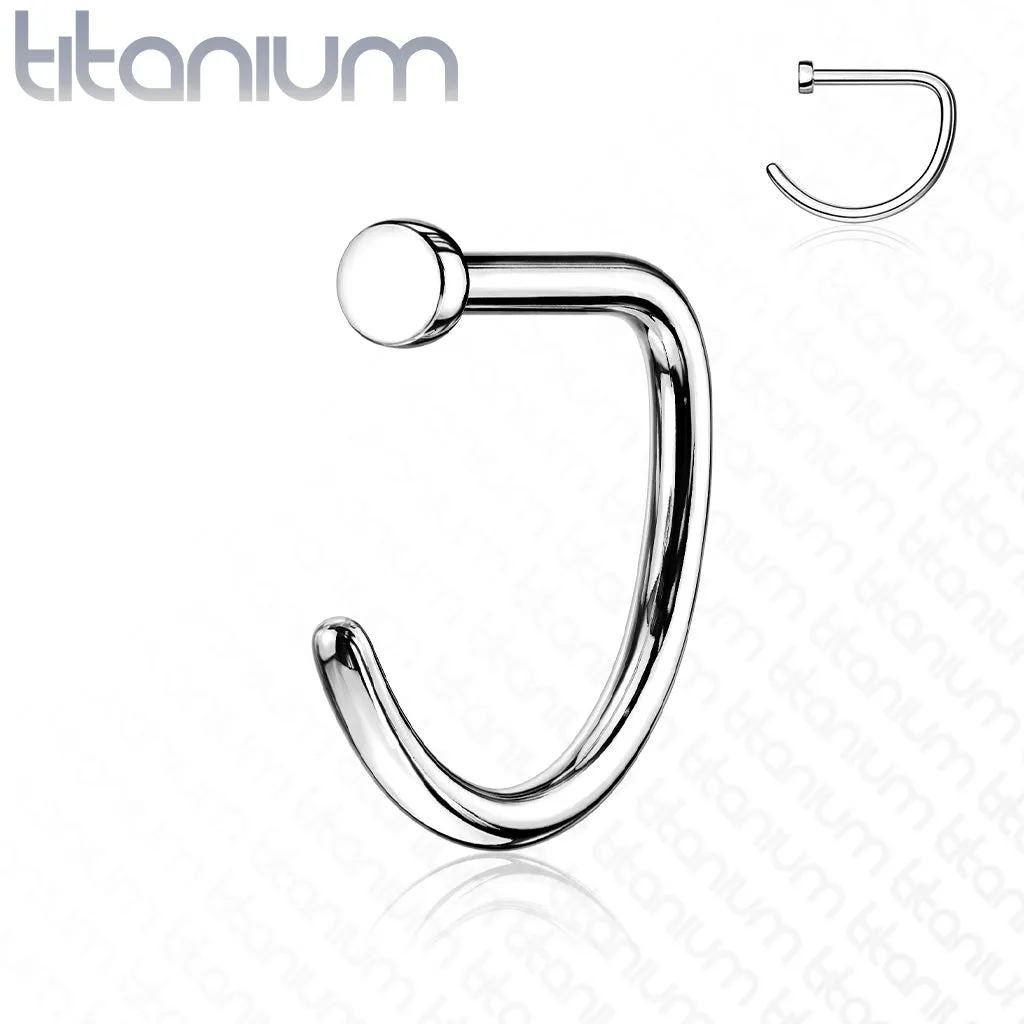 Implant Grade Titanium D Shape Flat End Nose Hoop Rings