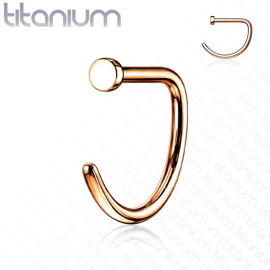 Implant Grade Titanium D Shape Flat End Nose Hoop Rings