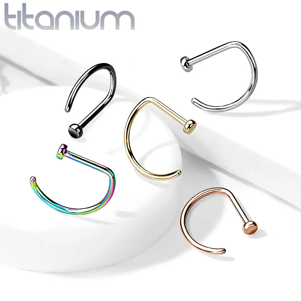 Implant Grade Titanium D Shape Flat End Nose Hoop Rings