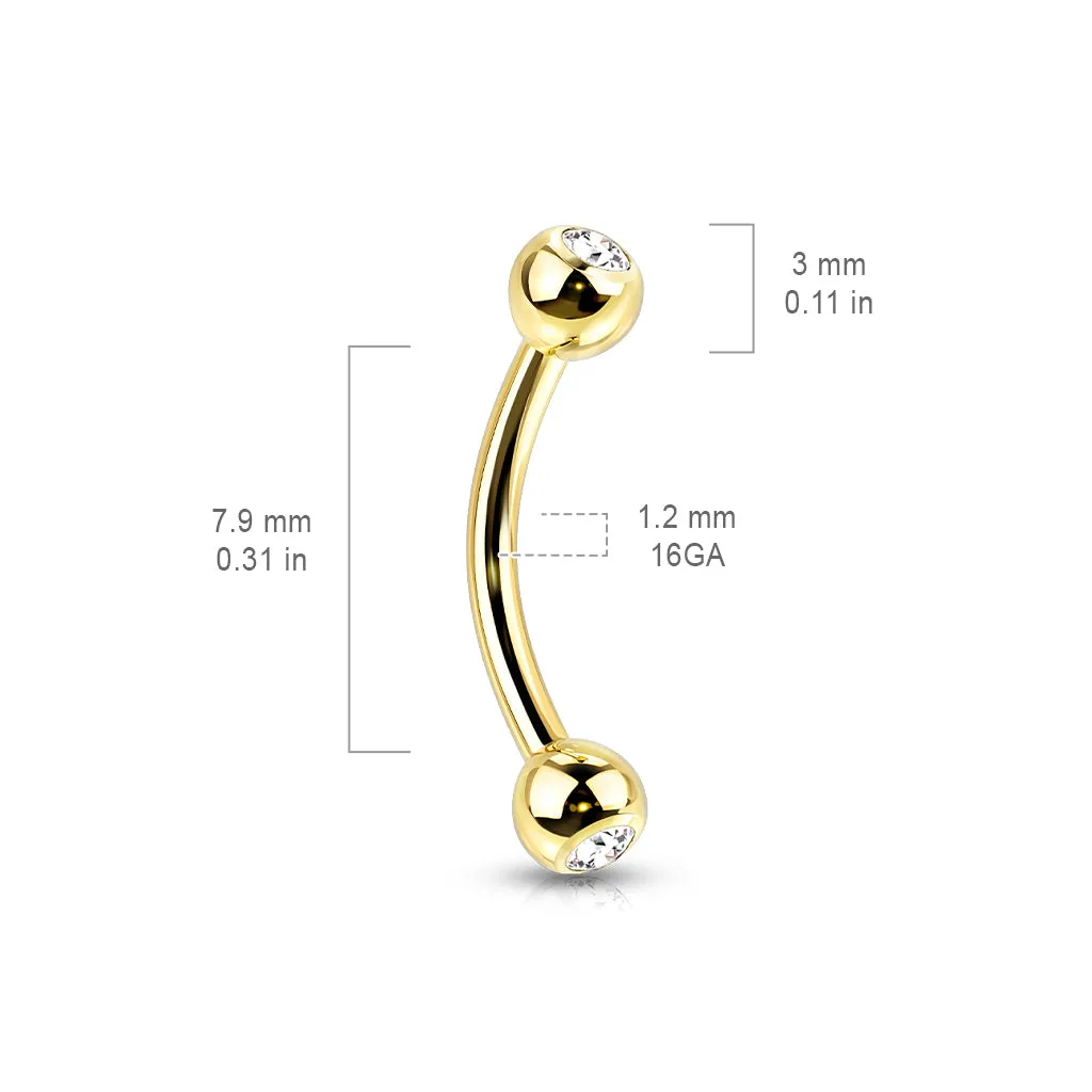 Implant Titanium Basic Ball Curved Barbells Eyebrow Rings