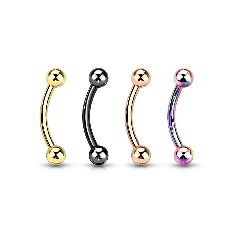 Implant Titanium Basic Ball Curved Barbells Eyebrow Rings