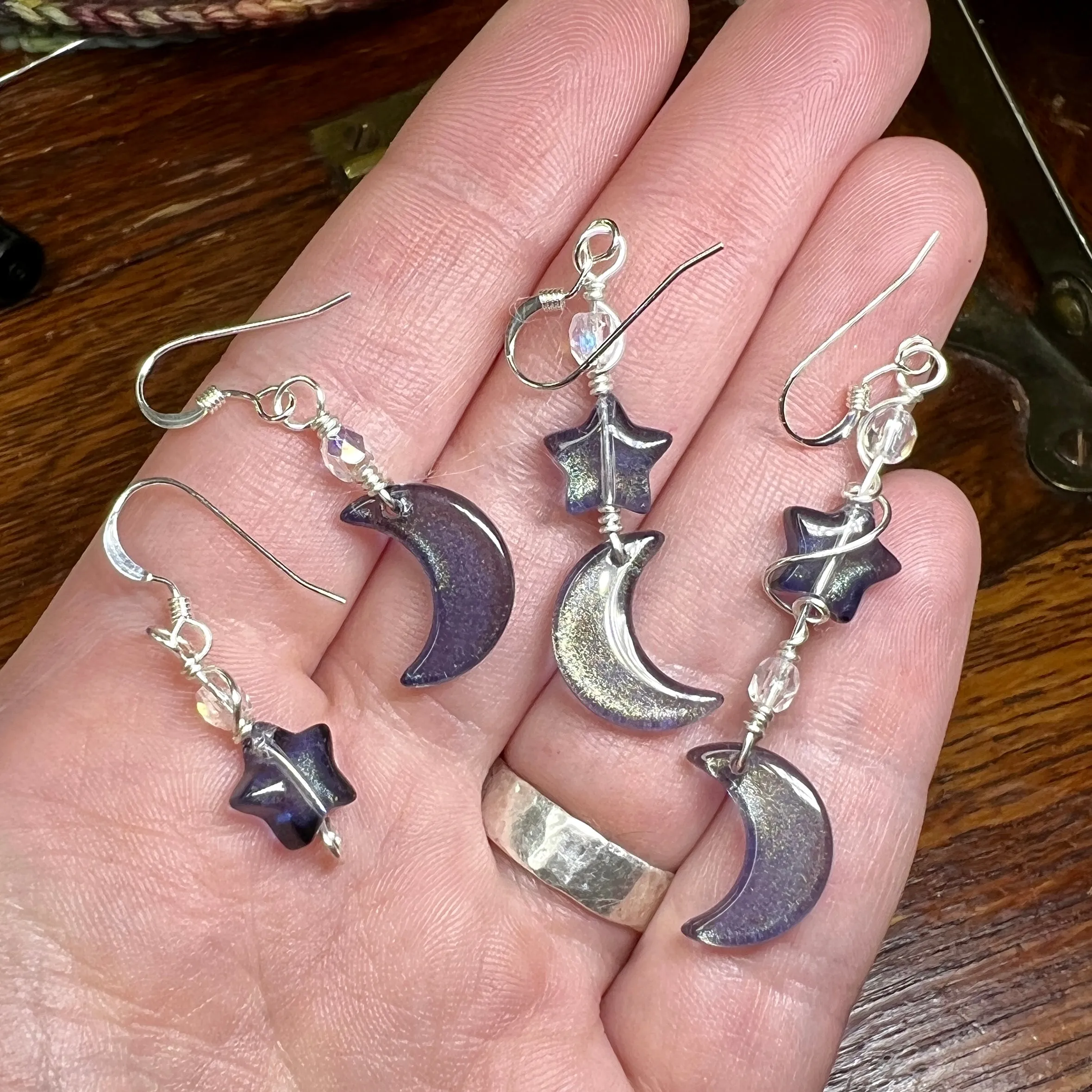 In A Very Blue Moon - Choose-Your-Own-Adventure Moon & Star Earrings