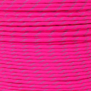 Jax Type Iii 550 Survival Paracord 100ft Hank Reflective (Neon Pink)