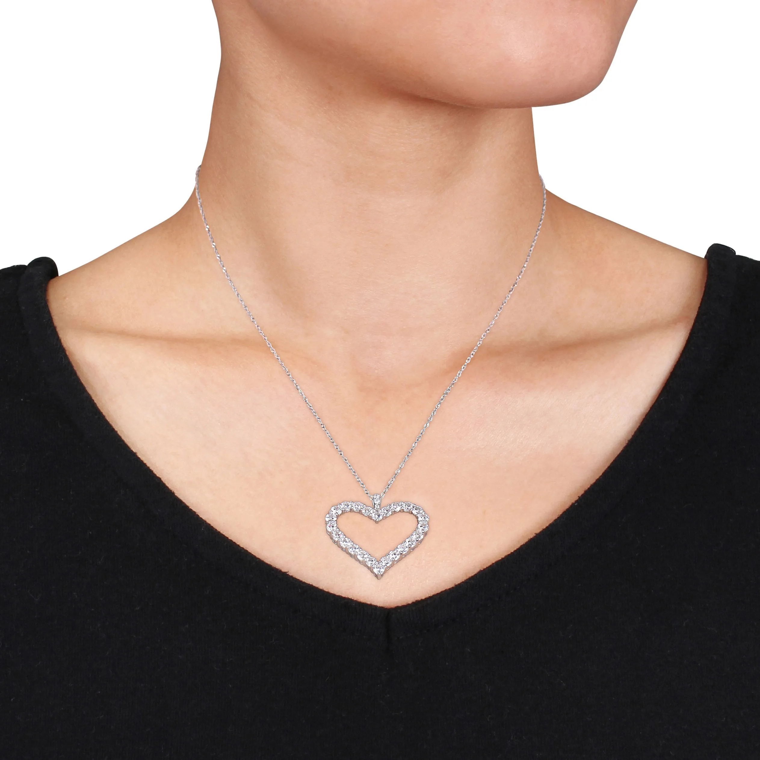 Jumbo Open Heart Moissanite Pendant