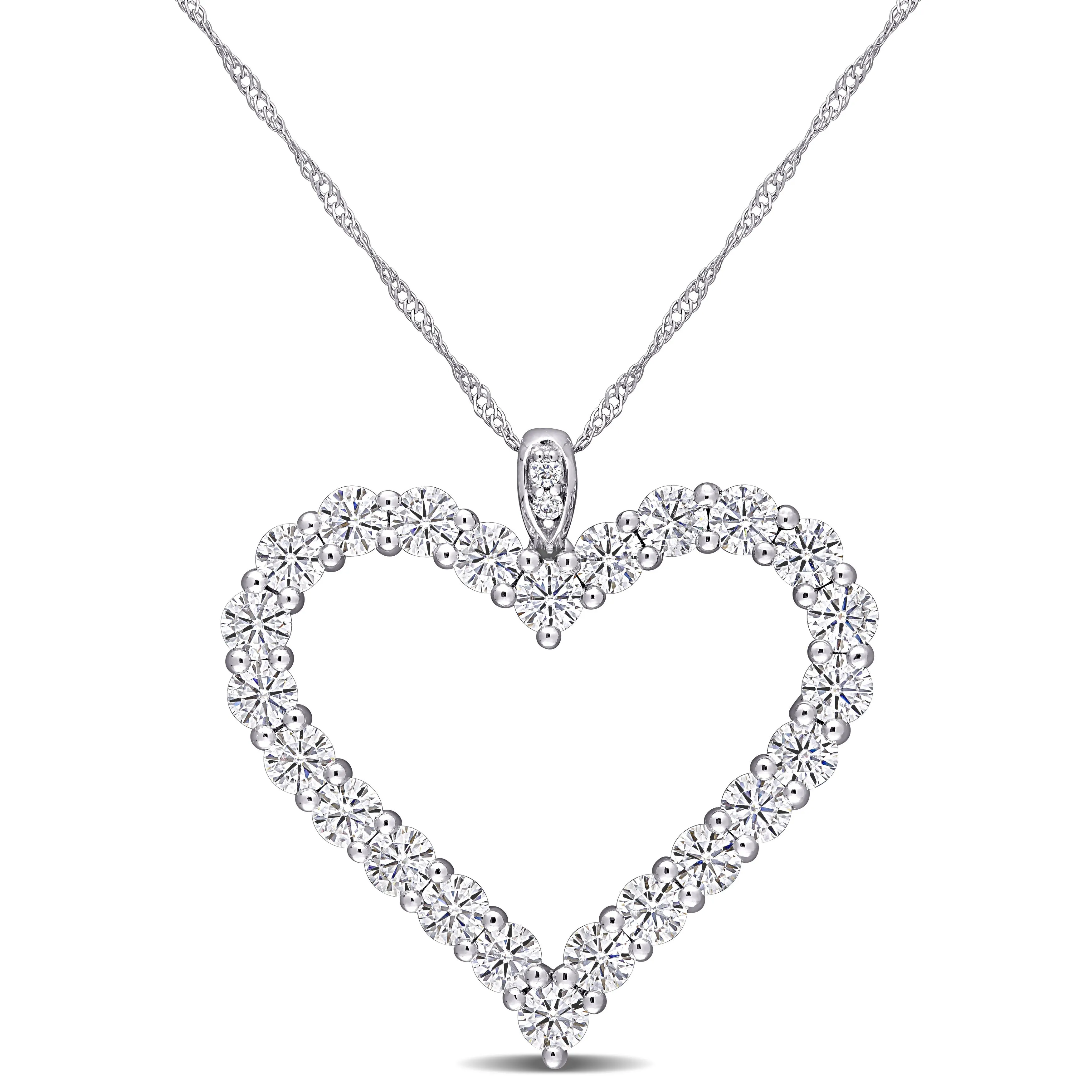 Jumbo Open Heart Moissanite Pendant