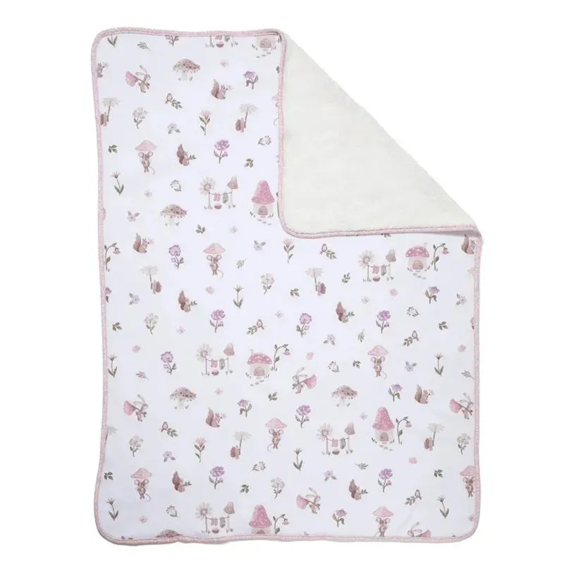 Living Textiles - Jersey Sherpa Blanket, Mushroom House