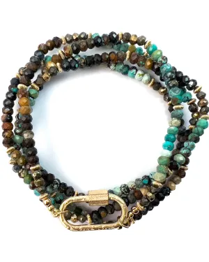 Long Natural Turquoise Strand Necklace