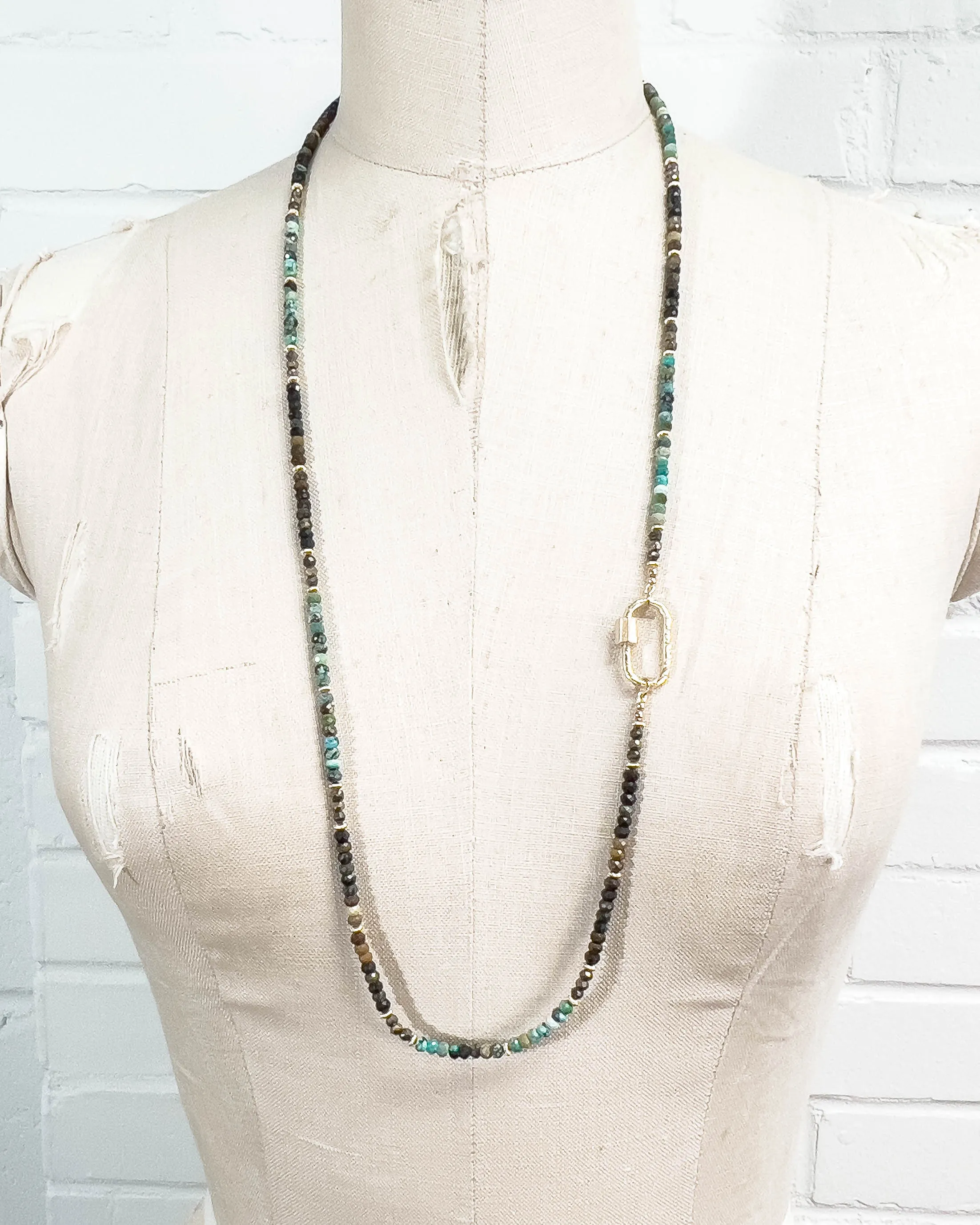 Long Natural Turquoise Strand Necklace