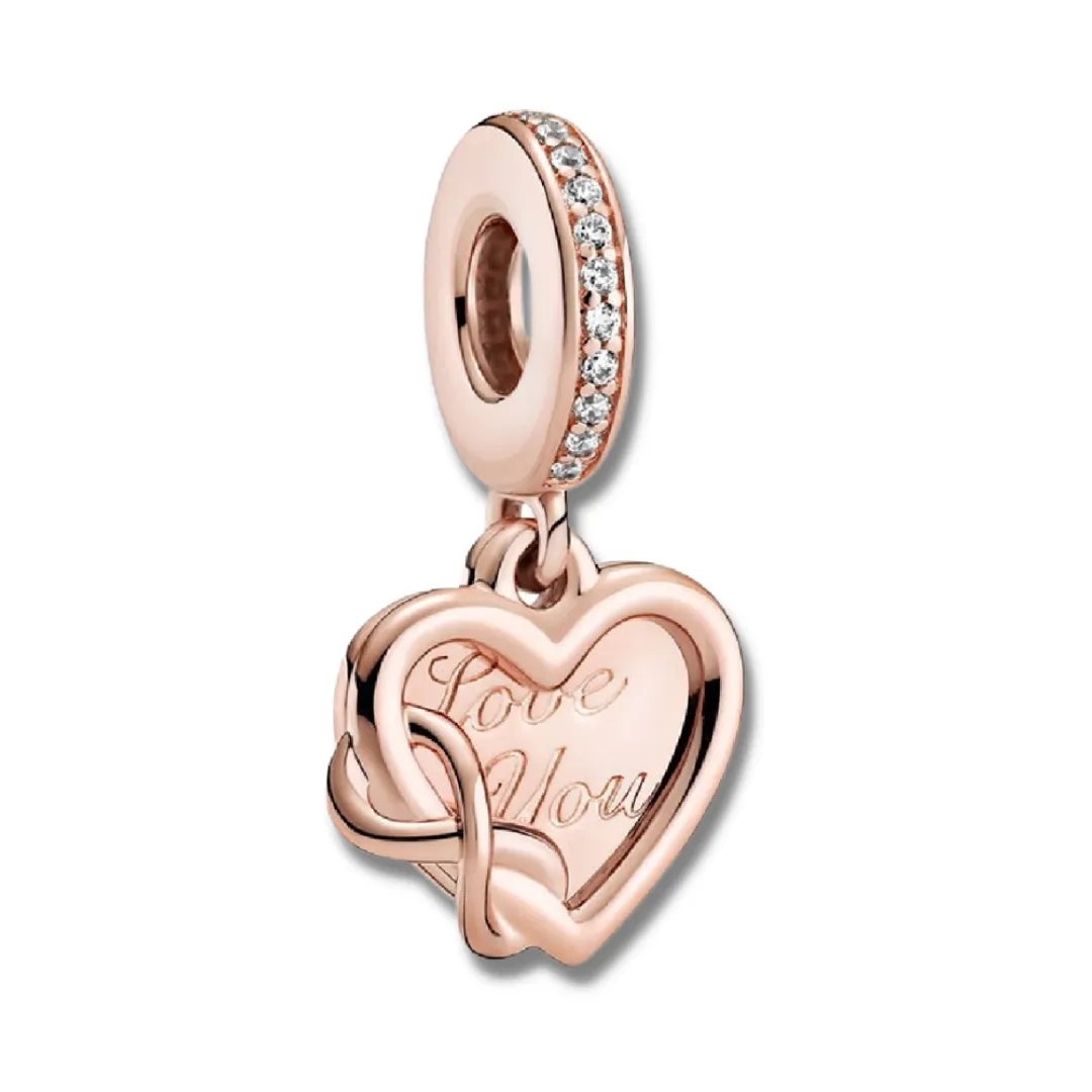 Love You Rose Gold Heart
