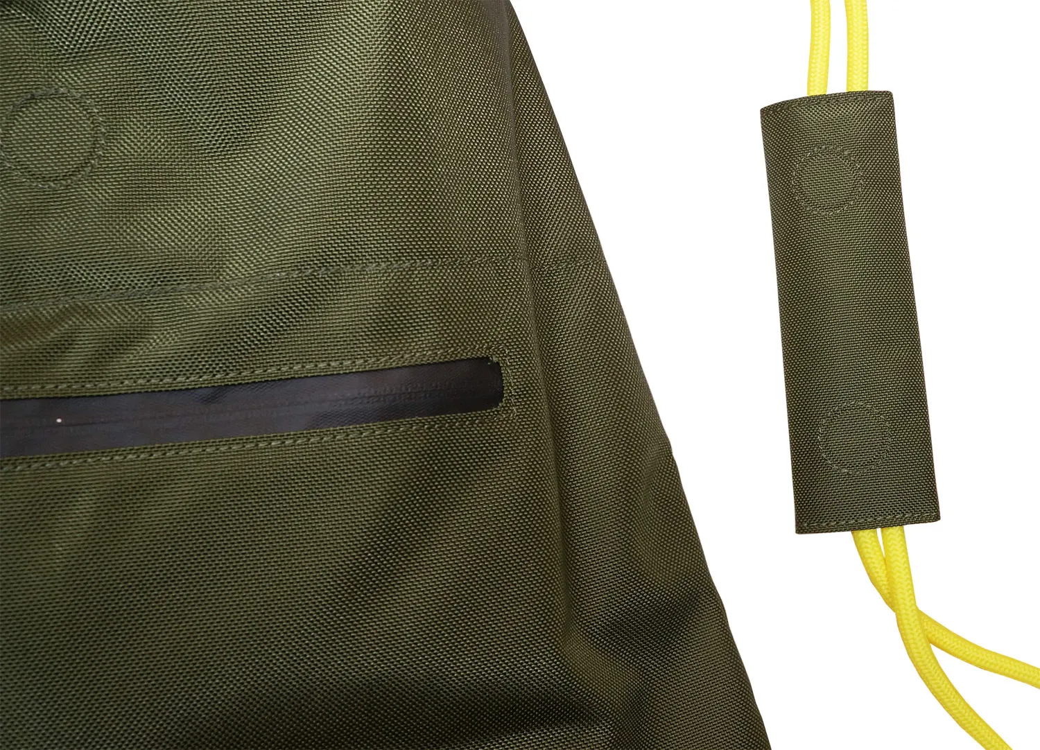 <A 000a001l02> LARGE SIZE Premium drawstring backpack (Green/Yellow)