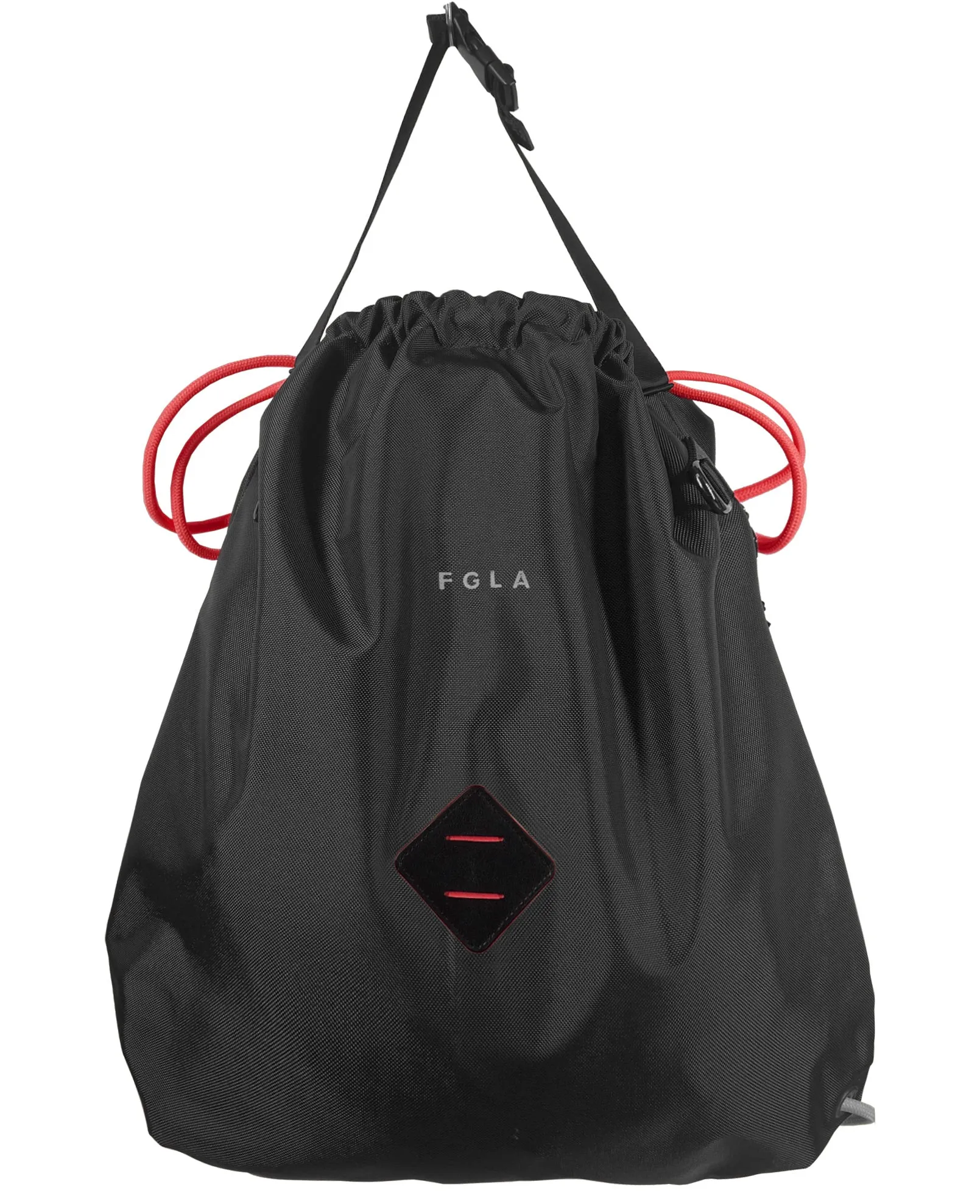 <A 000a001l03> LARGE SIZE Premium drawstring backpack (Black/Red)