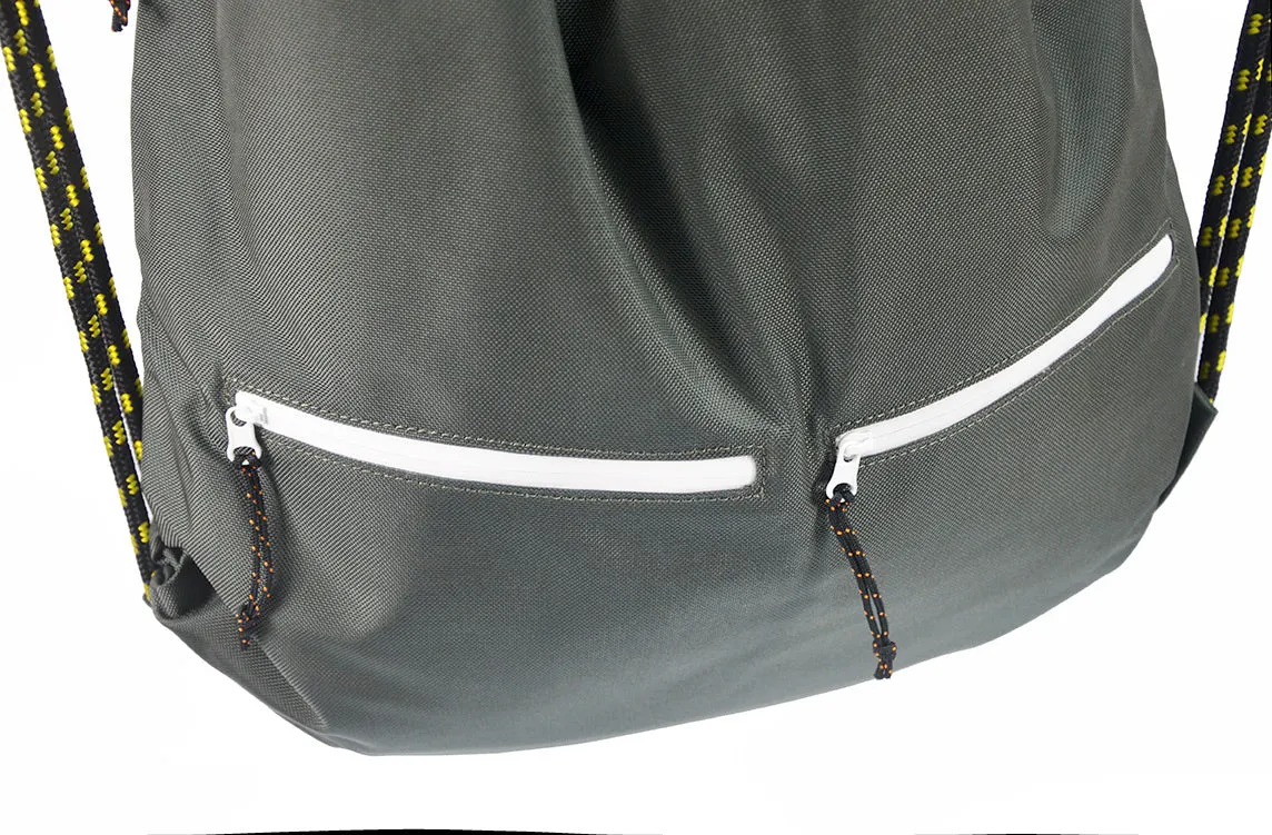 <A 000a56> Fungolia Premium drawstring backpack (Dark Green/Yellow)