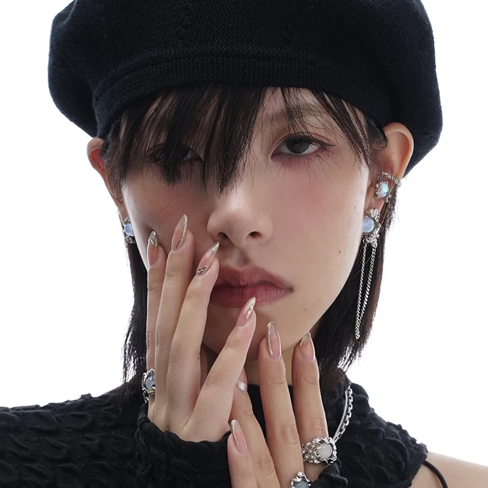 Lunar Eclipse series one-piece ear clip earrings