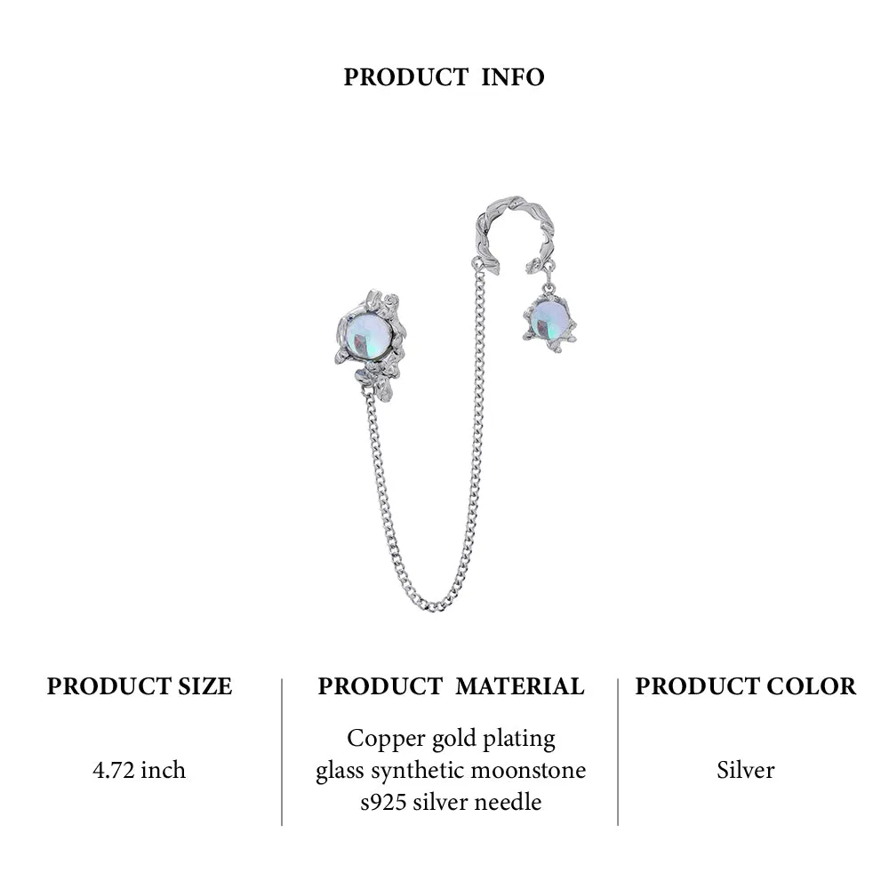 Lunar Eclipse series one-piece ear clip earrings