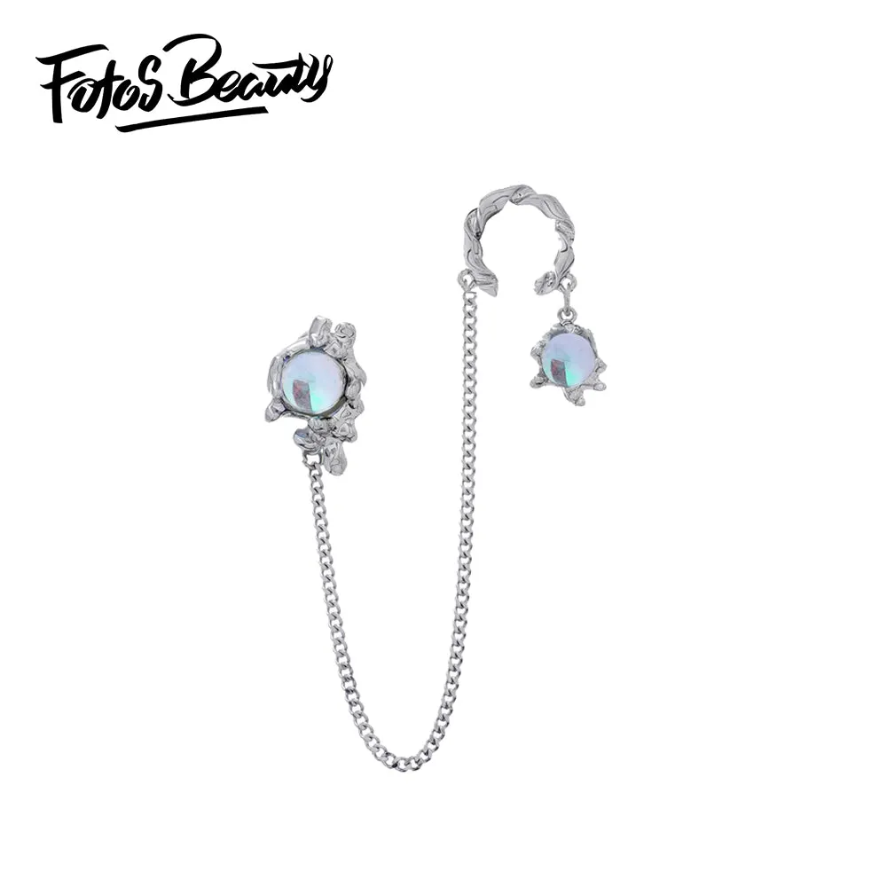 Lunar Eclipse series one-piece ear clip earrings