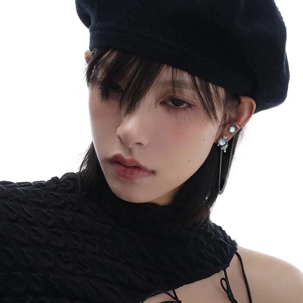 Lunar Eclipse series one-piece ear clip earrings