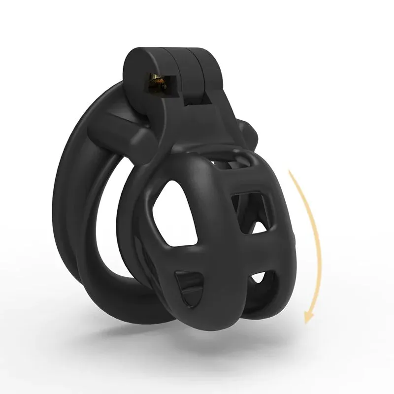 Male Chastity Cage Lock Device Kit W/ 4 Rings Virginity Device 5 Sizes Curve US
