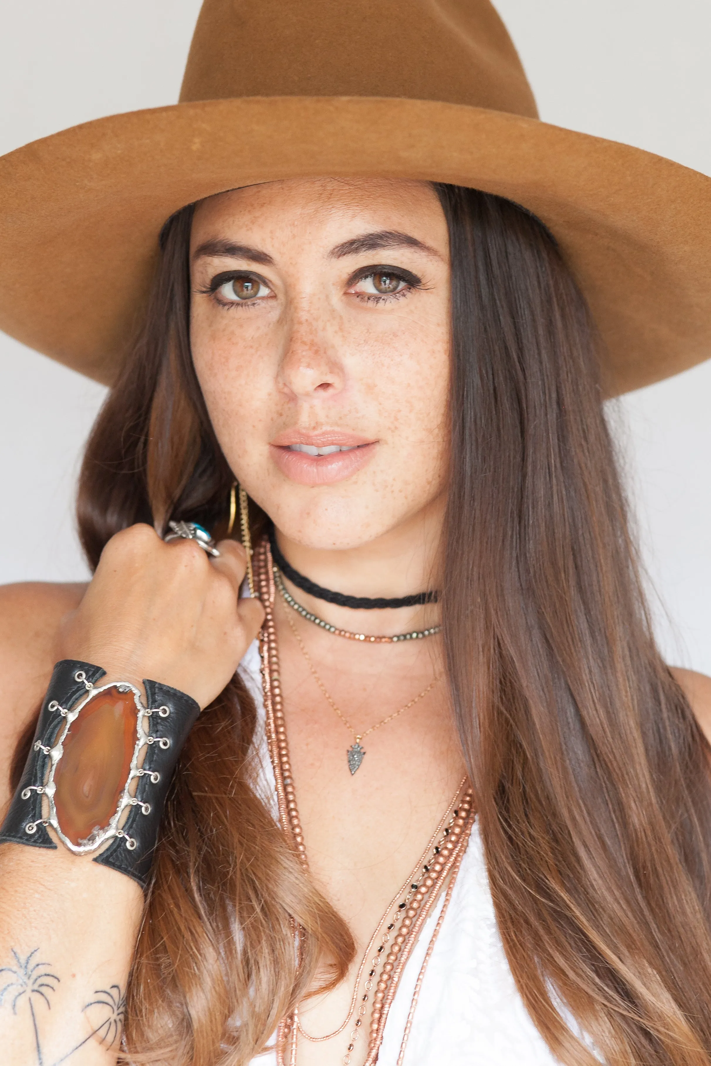 Malibu Agate Leather Cuff- SOLD OUT