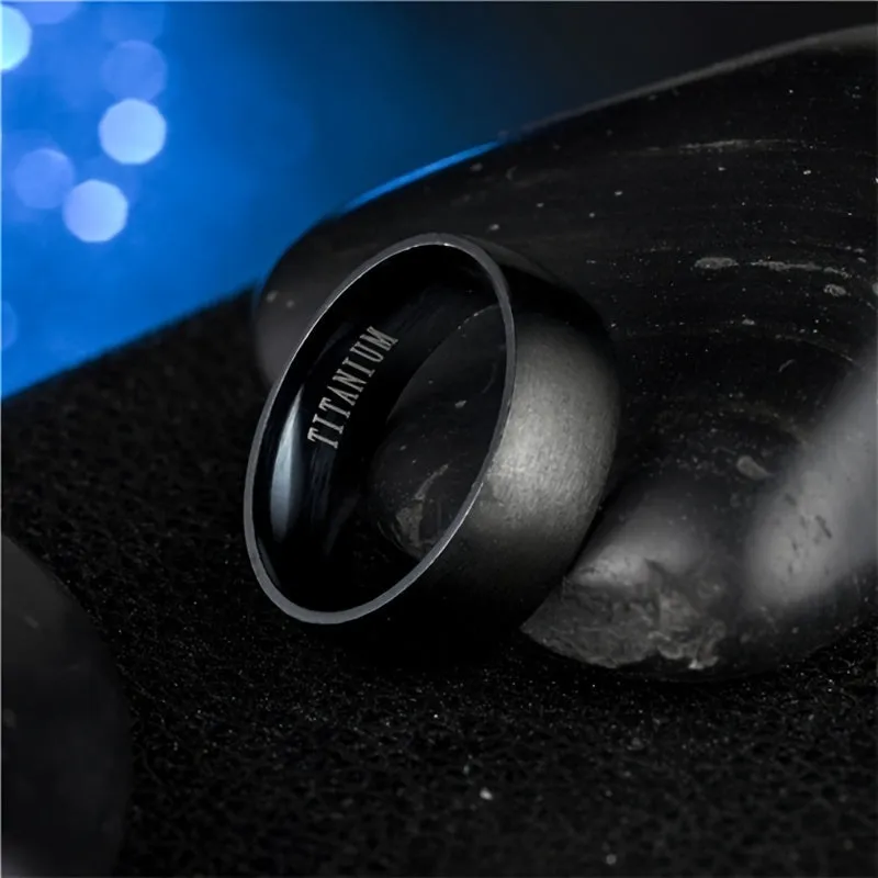 Matte Titanium Steel Rings For Men 8MM Couple Rings