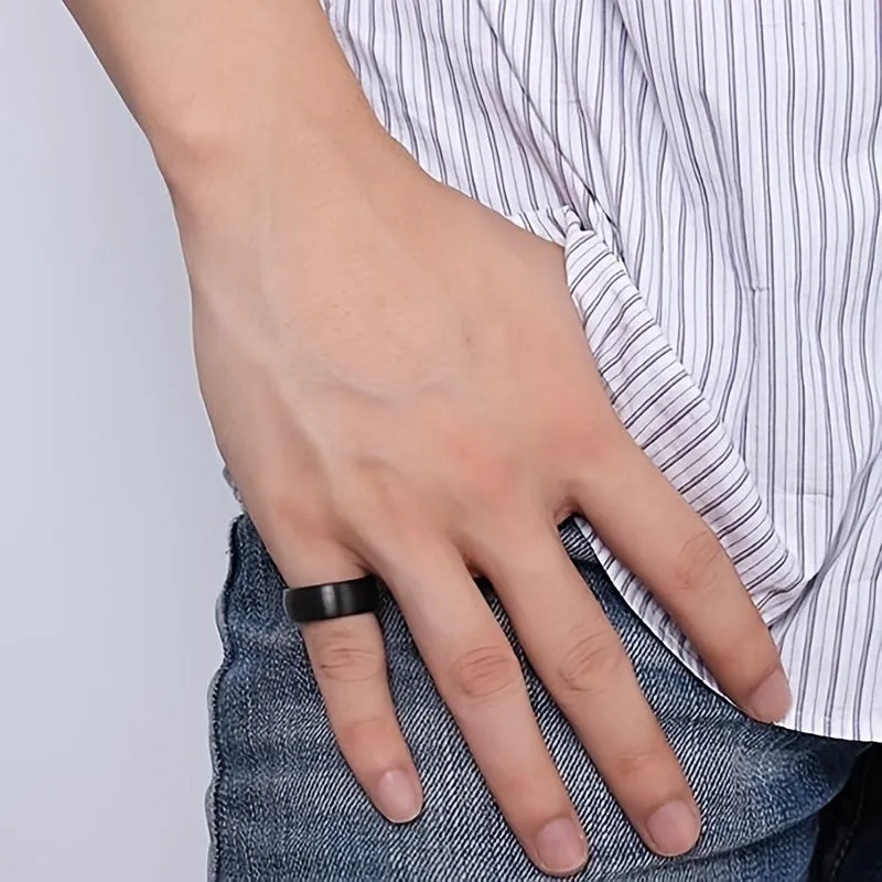 Matte Titanium Steel Rings For Men 8MM Couple Rings