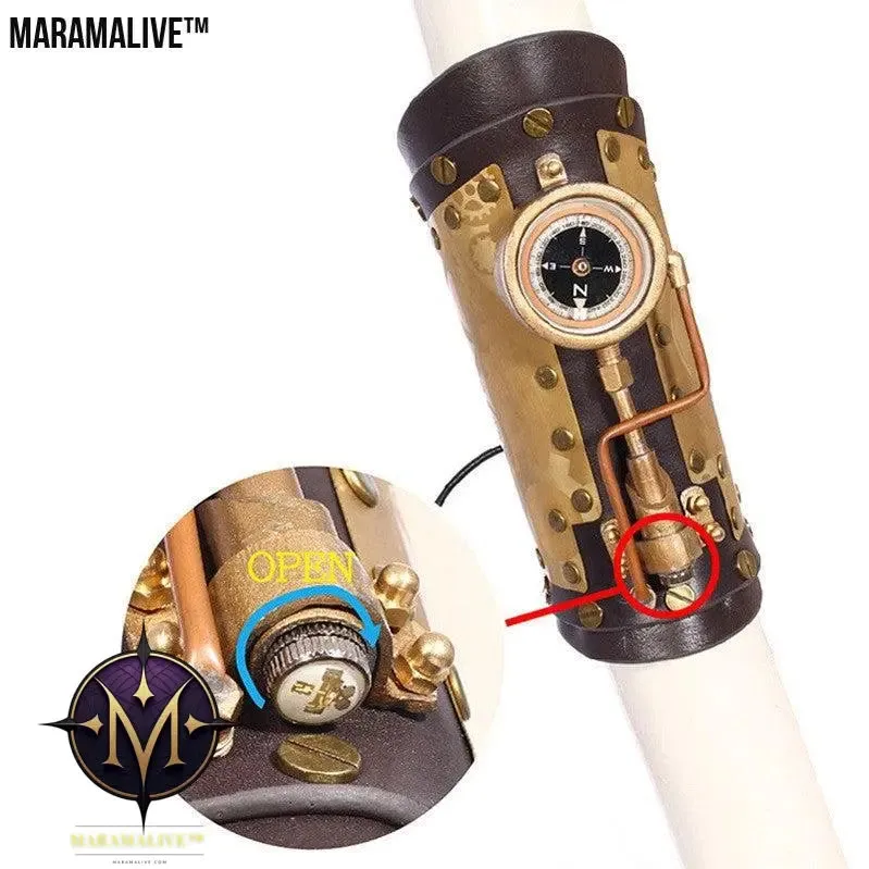 Medieval Retro Steampunk Outdoor Compass Bracelet Jewelry