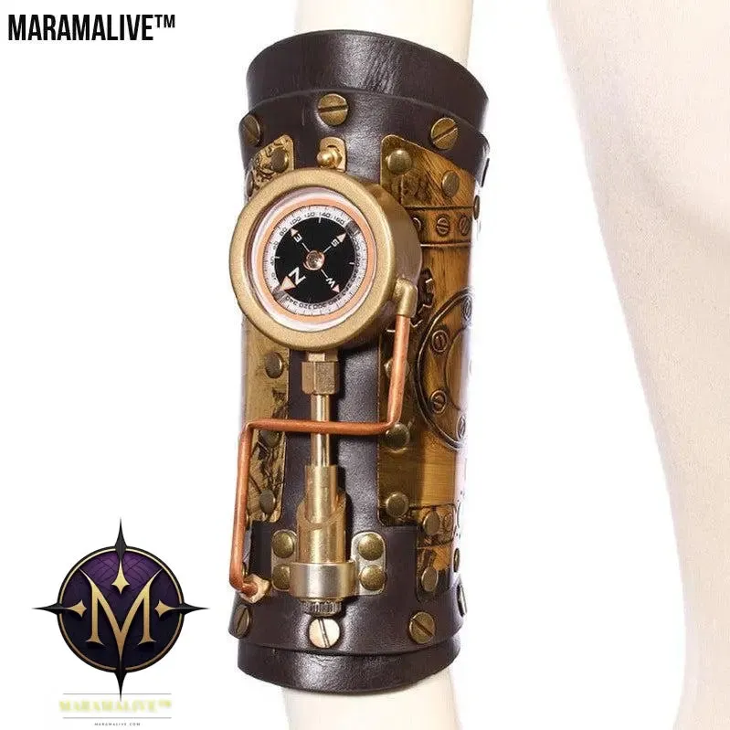 Medieval Retro Steampunk Outdoor Compass Bracelet Jewelry